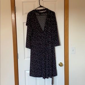 3/4 sleeve wrap dress
